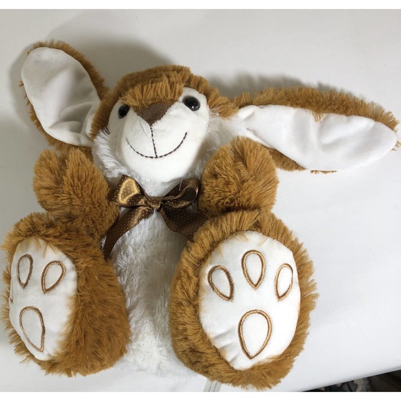 Best Made Toys 2018 11" Brown Bunny Rabbit Plush w/ Long Floppy Ears & A Bow - Picture 3 of 5